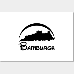 Bamburgh Castle (Black Logo) Posters and Art